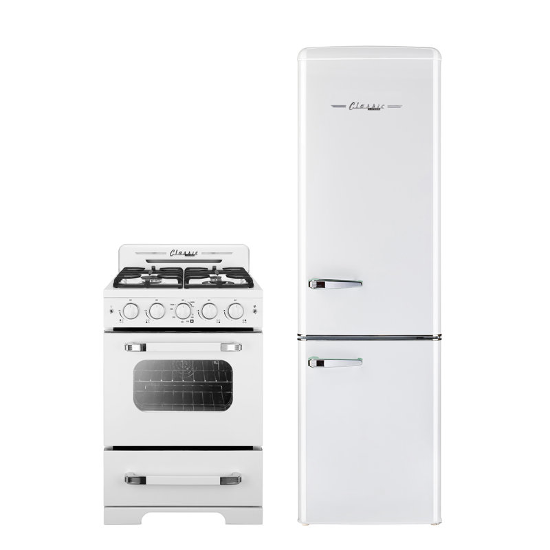 Unique Classic Retro 21.6" Manual Defrost 8.7 cu. ft. Energy Star Certified Bottom Freezer